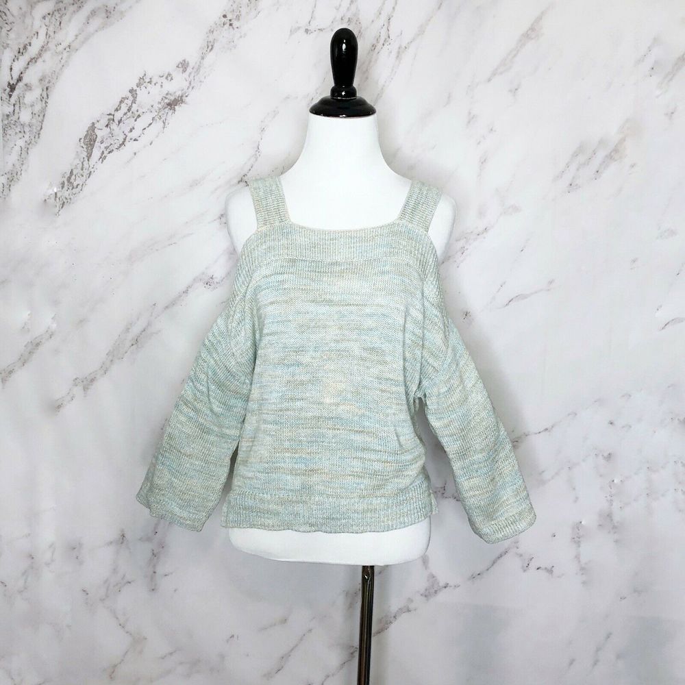 Margaret O'Leary Green Cold Shoulder Sweater